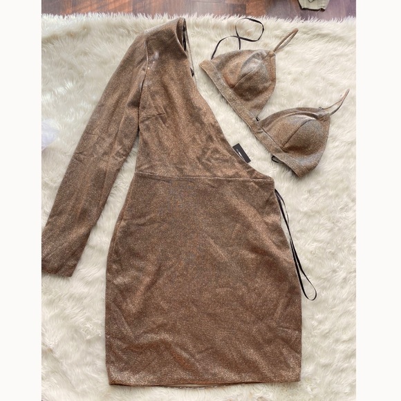 Fashion Nova Show Some Skin Metallic Mini Dress - Picture 3 of 5